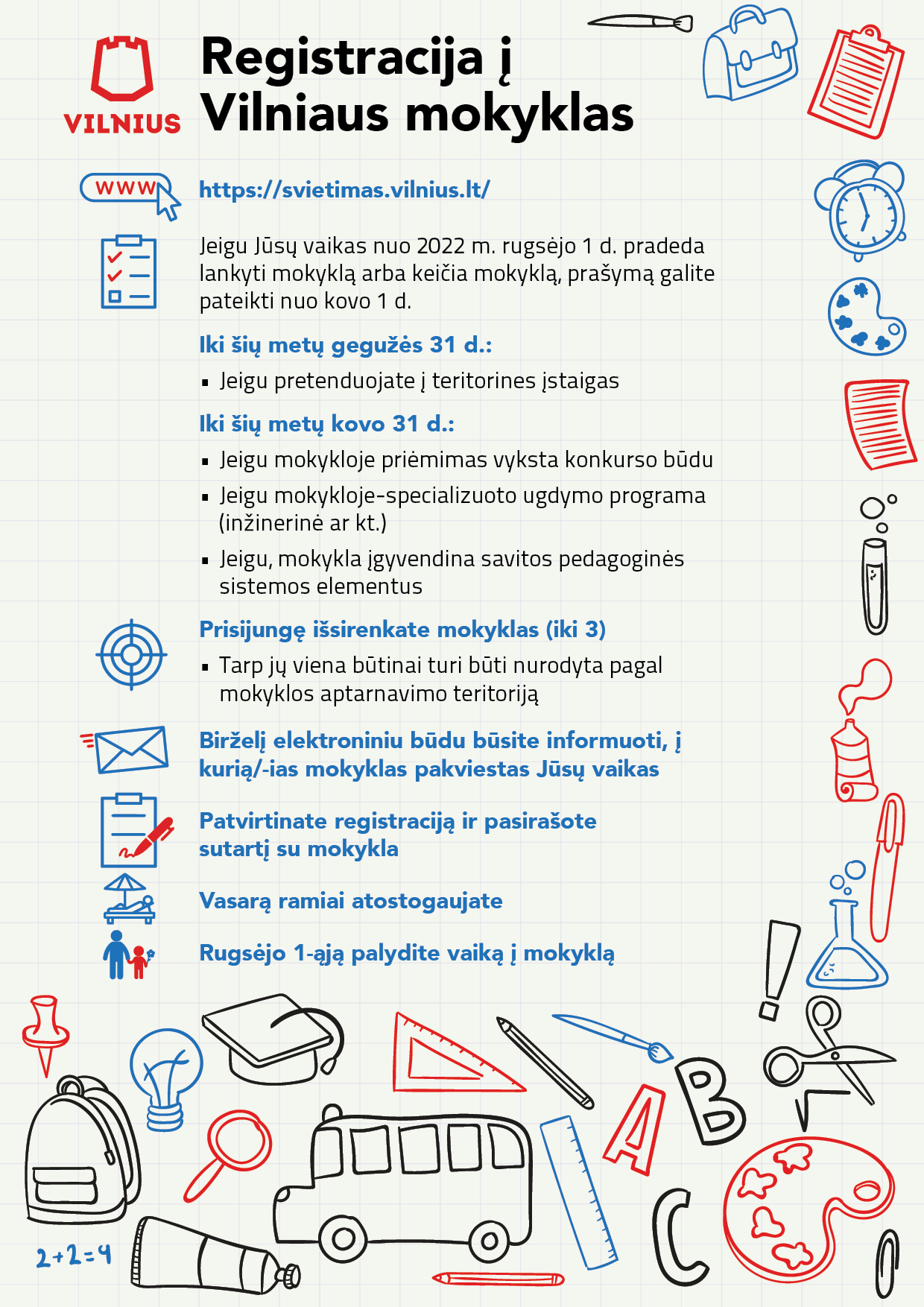 Registracija į Vilniaus mokyklas